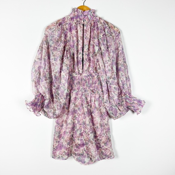 NWT Elliat Resorts dress lilac lavender purple mini dress floral pattern size XS - Picture 8 of 10